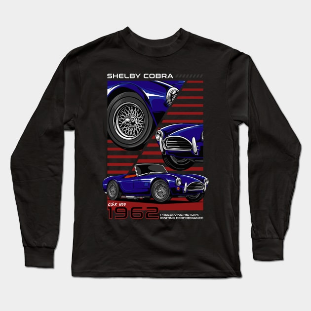 1962 Shelby Cobra Car Long Sleeve T-Shirt by milatees